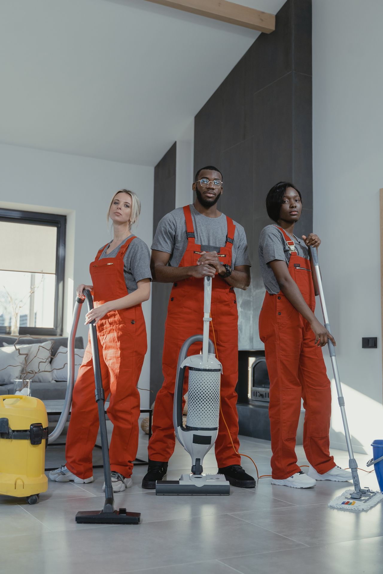 Commercial cleaning team